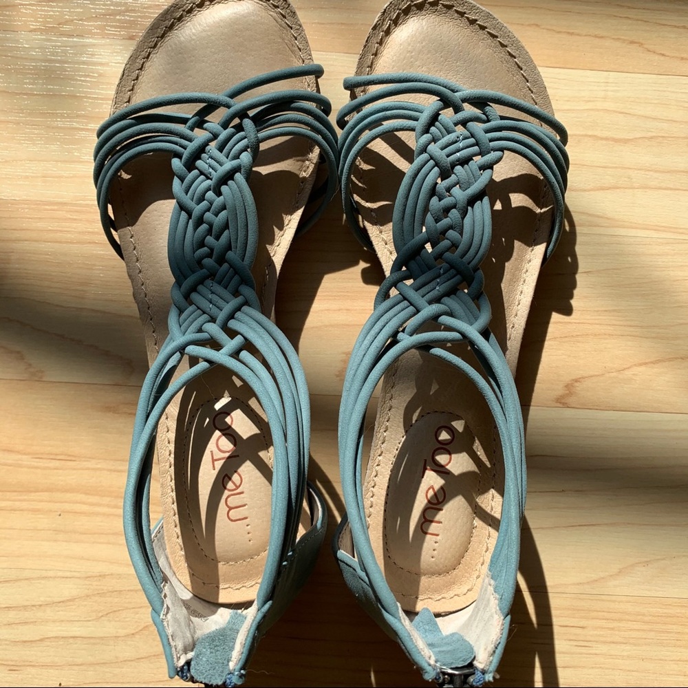 Me Too slate blue strappy sandals